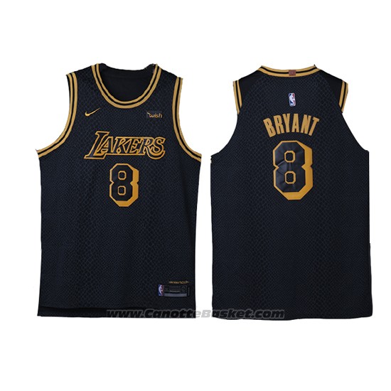 Maglia Los Angeles Lakers Kobe Bryant #8 Citta 2017-18 Nero